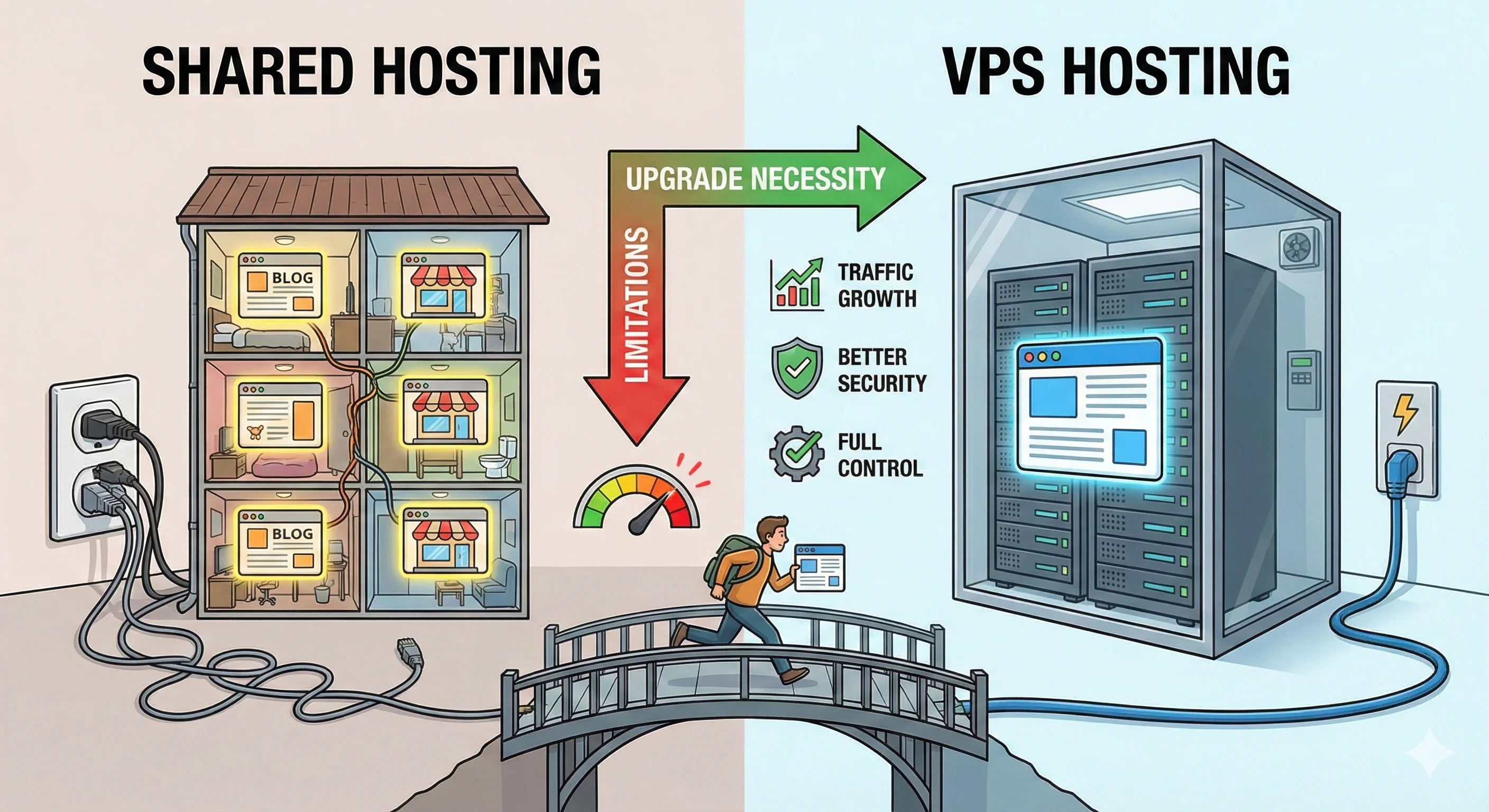 Shared Hosting vs VPS: When an Upgrade Becomes a Necessity